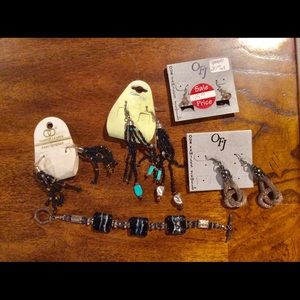 Assortment of Four Earrings & One Bracelet